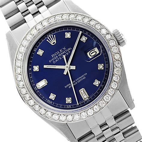 rolex watches with blue face pictures|Rolex blue face stainless steel.